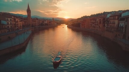 Aerial tilt-shift image of Aviles, Asturias, Spain, featuring a blend of coastal scenery and...