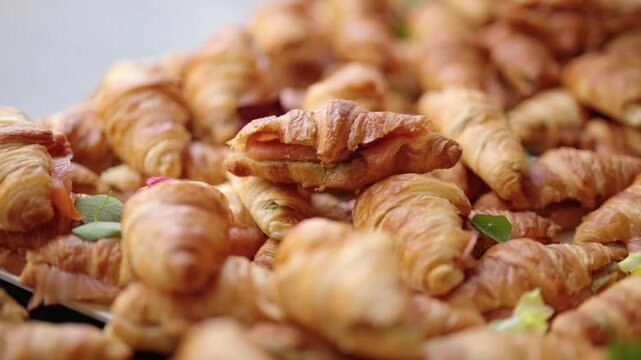 puff pastry croissants with salmon