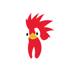 Logo chicken head view from front unique design © Galih Studio