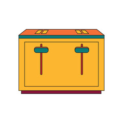 Illustration toaster retro outline vibrant color unique design with blank background