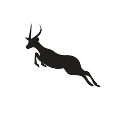Obraz premium Logo impala jump minimalist unique design with blank background