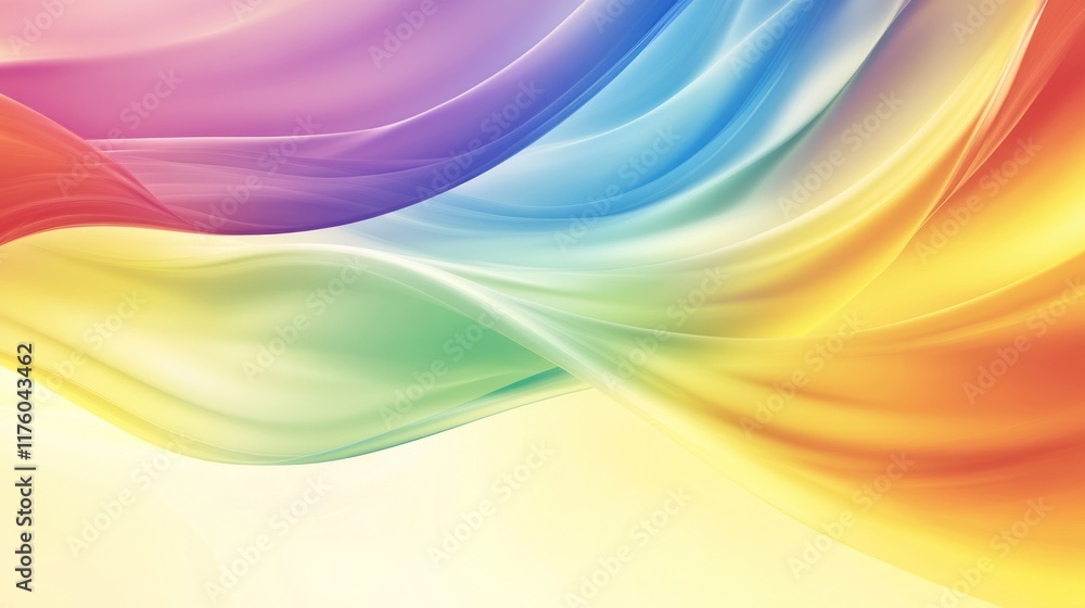 Poster elegant and vibrant colorful waves flowing together creating a dreamy and ethereal background for ar
