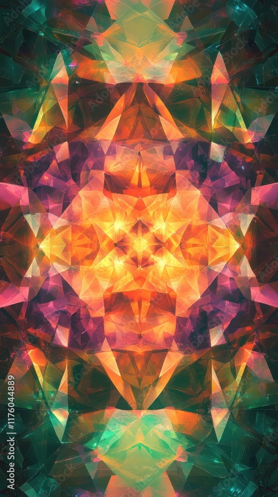Aufkleber vibrant abstract background with geometric patterns and colorful light reflections for creative proj