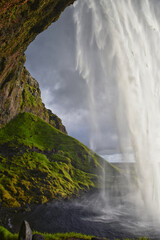 Seljalandsfoss waterfall summer 2024 at sunset including Glj&uacute;frab&uacute;i falls off Ring Road Iceland, Scandinavia, Europe.