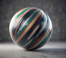 Obraz premium Oval ball with striped design, dynamic motion blur, winner, athlete focus