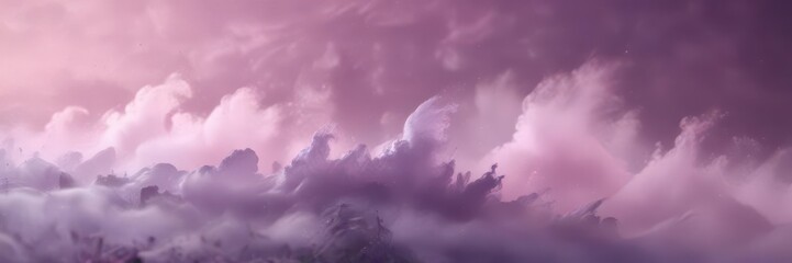 Fototapeta premium Soft pink and purple hue mist, gentle wisps of fog, ethereal glow, background, fog