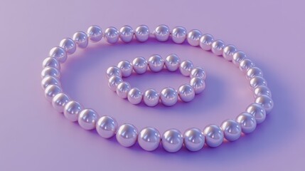 Obraz premium Two pearl circles, larger and smaller, on lavender background.