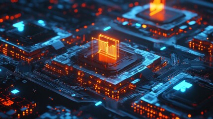 Obraz premium Digital currency concept with floating coins and blockchain symbols