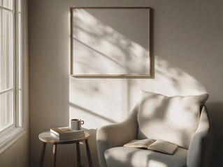 A white chair with a book on it