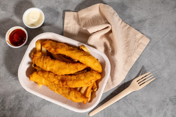 Fish and Chips with tater sauce