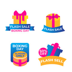 Boxing Day Sale advertisement with label and bokeh background