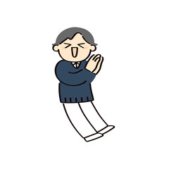 おねだりする男性のイラスト