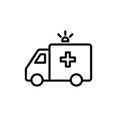 Ambulance icon vector. ambulance truck sign and symbol. ambulance car