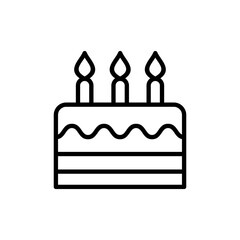 Cake icon vector. Cake sign and symbol. Birthday cake icon