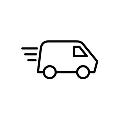 Delivery truck icon vector. Delivery truck sign and symbol. Shipping fast delivery icon