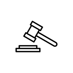Gavel icon vector. judge gavel sign and symbol. law icon. auction hammer