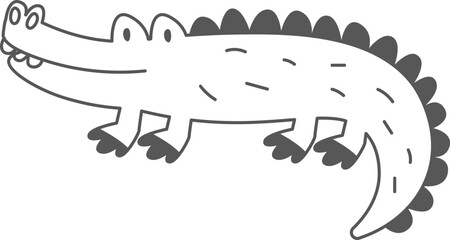 Handdrawn Crocodile Lined