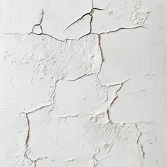 Obraz premium The image is a white wall with cracks and holes in it