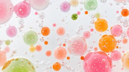 Abstract Colorful Bubbles in Water: A Pastel Dream