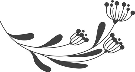 Berries Branch Silhouette