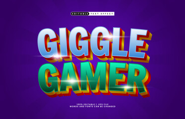 giggle gamer editable text effect with a kids and game text style