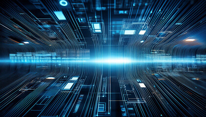 Fototapeta premium High-Tech Digital Background with Futuristic Elements and Cyber Design