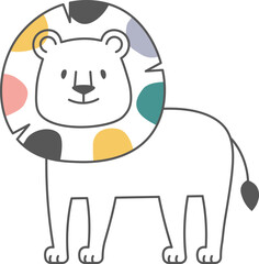 Handdrawn Lion Lined