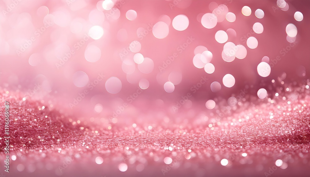 Poster a pink background with a bokeh effect and a textured layer of pink glitter creates a shimmering, fes