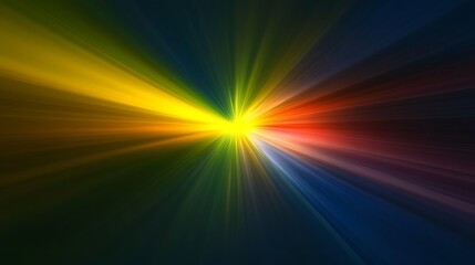 Abstract Colorful Light Rays Radiating Outward