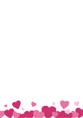 バレンタインに使えるランダムハートのシンプルな縦枠