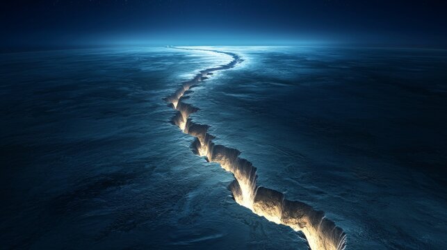 Ocean floor at Mid-Atlantic Ridge, tectonic activity, spreading plates, underwater depths