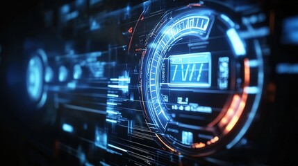 Obraz premium Futuristic digital HUD interface display.