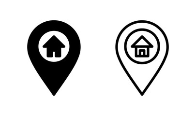 Address icon logo design. home location sign and symbol. pinpoint