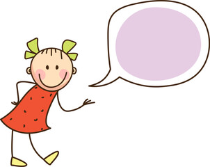 Hand Drawn Child With Speech Bubble