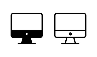 Computer icon logo design. computer monitor sign and symbol