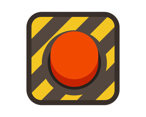 Emergency push button isolated on white background.