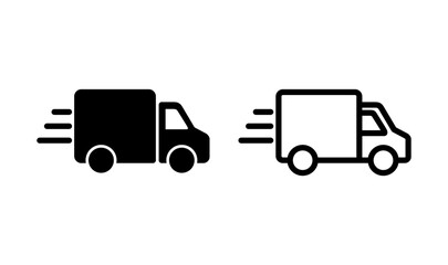 Delivery truck icon logo design. Delivery truck sign and symbol. Shipping fast delivery icon
