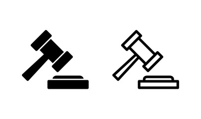 Gavel icon logo design. judge gavel sign and symbol. law icon. auction hammer