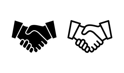 Handshake icon logo design. business handshake sign and symbol. contact agreement