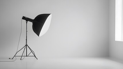 features a minimalist white and gray studio background, providing a clean and neutral setting for various subjects and allowing for easy integration of text or graphics