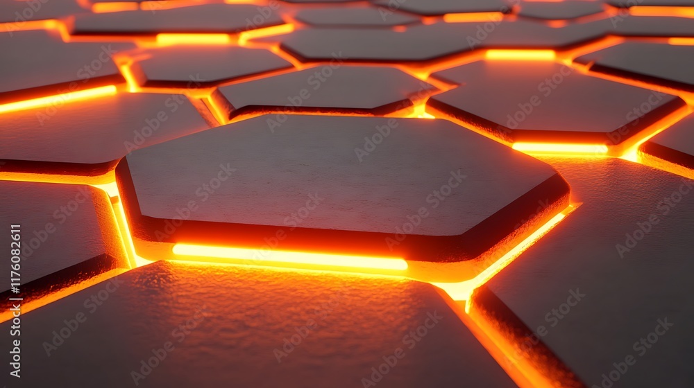 Poster glowing hexagon pattern abstract background image