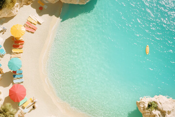 beach aerial view, turquoise lagoon