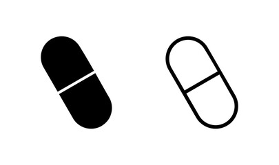 Pills icon logo design. capsule icon. Drug sign and symbol