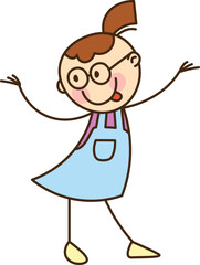 Hand Drawn Child With Glasses