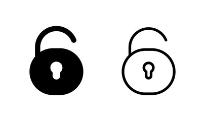 Unlock icon logo design. Unlock sign and symbol. unlocked padlock icon