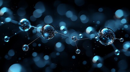 Molecular structure, science background, abstract, dark, glowing.