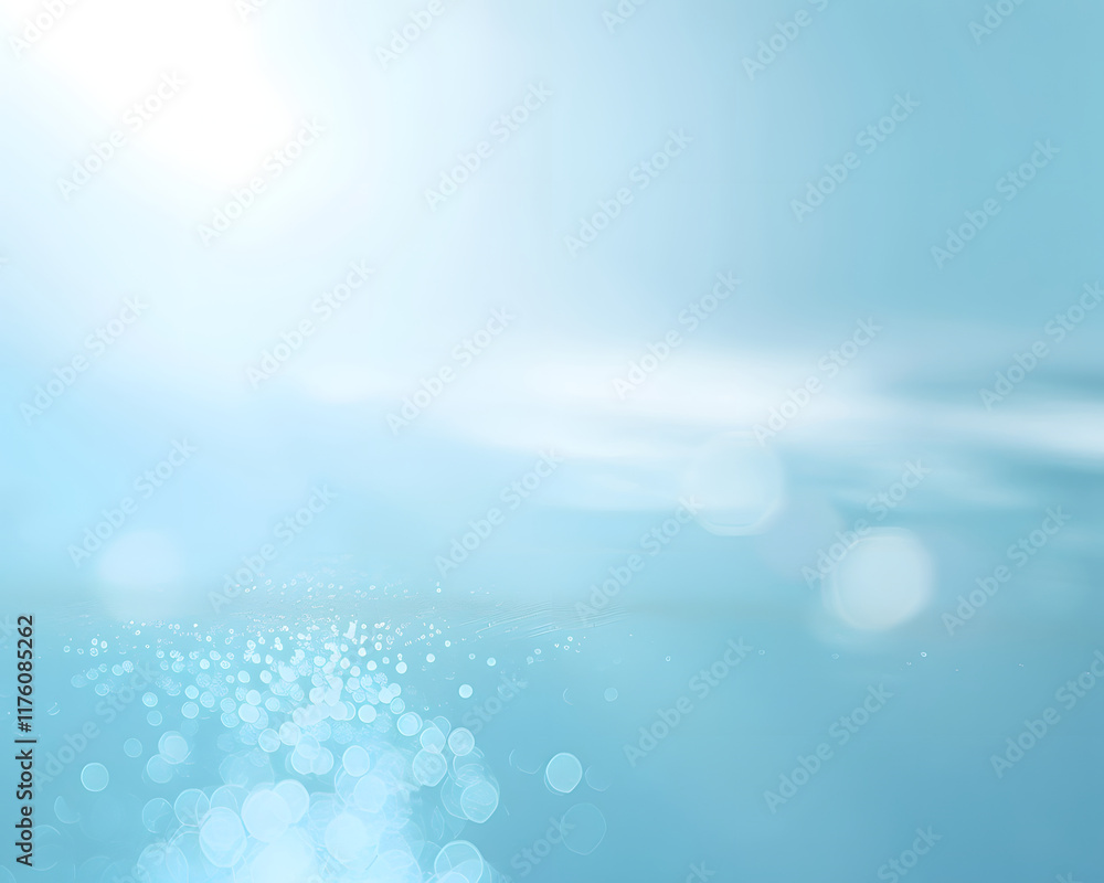 Poster abstract blue bokeh background with light gradient