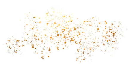 glowing gold glitter dust overlays isolated on transparent background