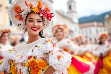The vibrant Rijeka Carnival, with colorful costumes, parades, and lively celebrations filling the streets