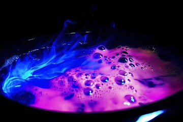Fototapeta premium Glowing Wallpaper Background of Anaerobic Bacteria in Action